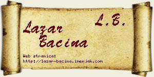 Lazar Baćina vizit kartica